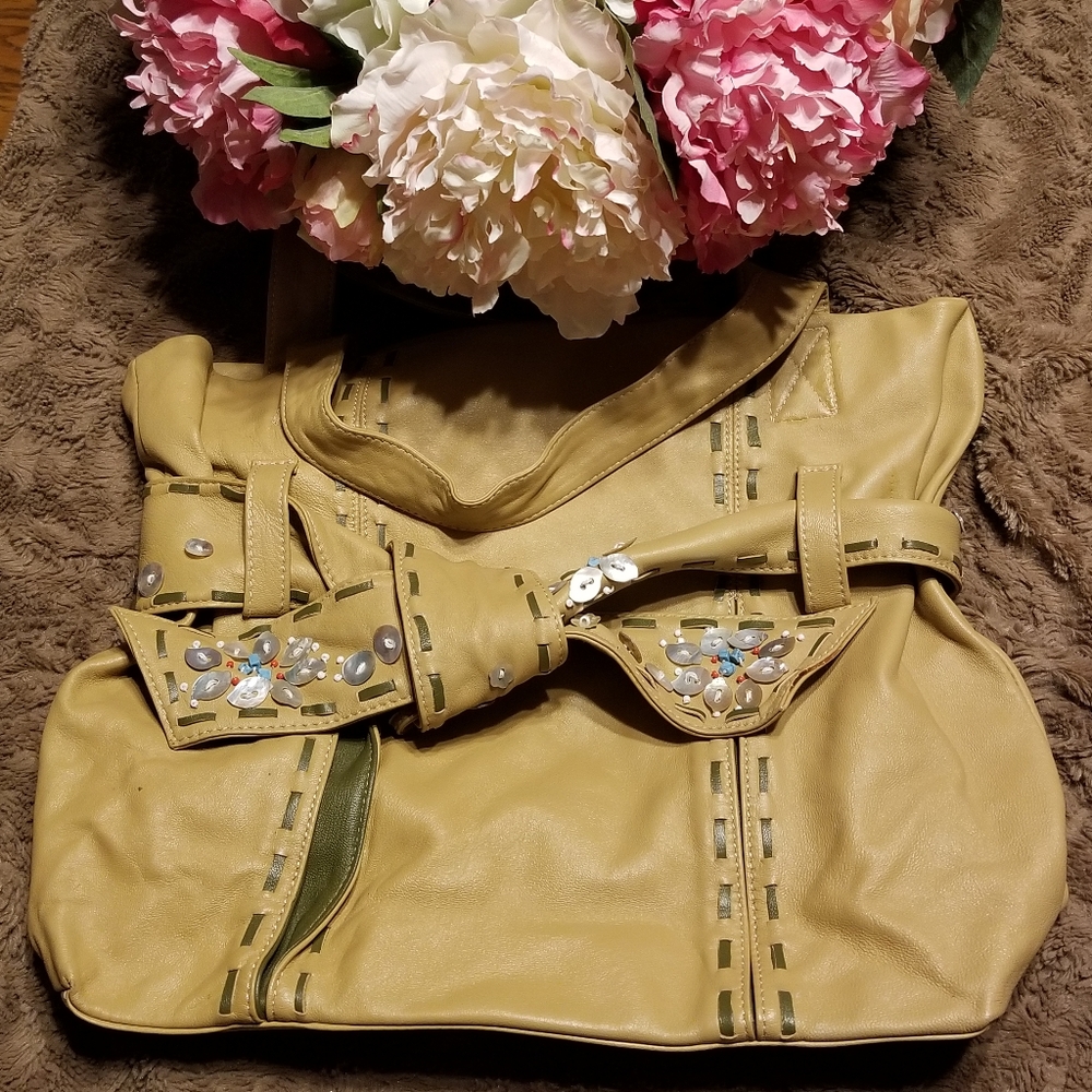 Deux Lux Beaded Vegan Leather Purse
